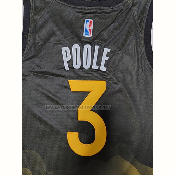 Camiseta Jordan Poole NO 3 Golden State Warriors Ciudad 2022-23 Negro